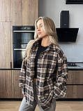 Жіноча базова сорочка в клітинку в стилі оверсайз, фото 5