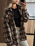 Жіноча базова сорочка в клітинку в стилі оверсайз, фото 6