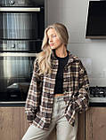 Жіноча базова сорочка в клітинку в стилі оверсайз, фото 7