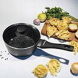 Новий антипригарний кухонний ківш, кухлик 2,2 л Tiross TS 2406 з Європи, сотейник, фото 4