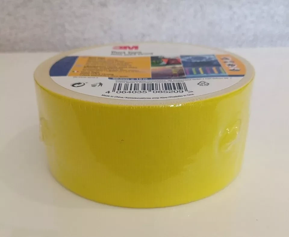 Клейка стрічка 3M Premium Fabric, надзвичайно міцна, неоново-жовтого кольору, фото 1