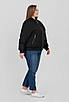 Демісезонна жіноча куртка-бобер великого розміру 48-56 чорний, фото 6