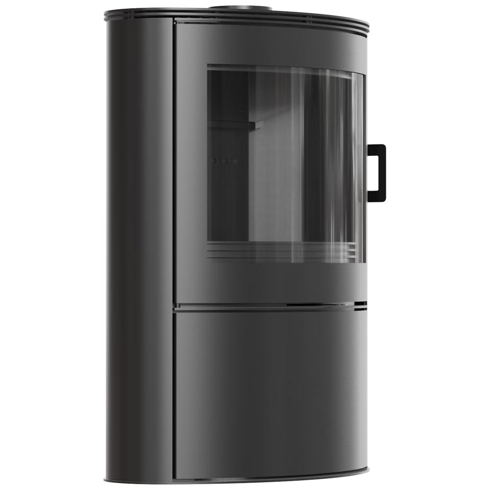 Сталева піч-камін Kratki KOZA AB S/2 з чорною керамікою та дотягуванням дверцят (10,0 кВт), фото 1