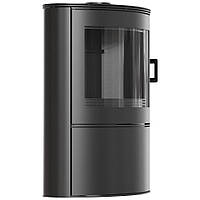 Сталева піч-камін Kratki KOZA AB S/2 з чорною керамікою та дотягуванням дверцят (10,0 кВт)