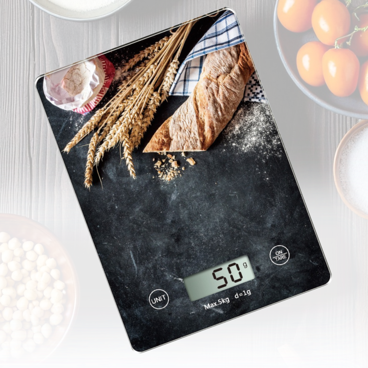 Ваги кухонні 28x15 см до 5 кг з LED-дисплеєм Domotec R10004, фото 1