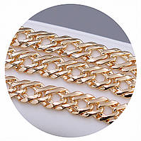 Набір TSATSA. Позолота. Ланцюжок 60 см, ширина 7 мм та браслет 19 см, ширина 7 мм.