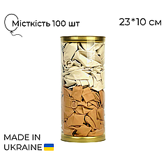 Тубус прозорий пластиковий ВЕЛИКИЙ з двома кришками 23*10 см