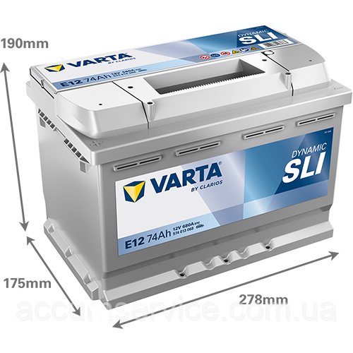 Акумулятор VARTA DYNAMIC SLI 574 013 068 E12