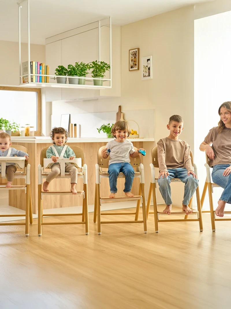 Стілець для годування Lionelo CELIA WHITE NATURAL WOOD, фото 1