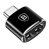 Перехідник Baseus Exquisite Type-C Male to USB Female Adapter Converter чорний (CATJQ-B01)