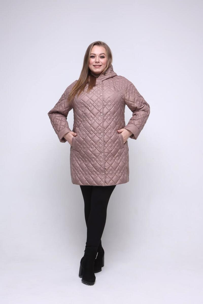 Жіноча демісезонна куртка подовжена великого розміру 50-64 карамель, фото 1