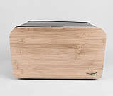 Хлібниця з бамбуковою кришкою Maestro MR-1770 прямокутна Чорна, фото 6