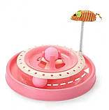 Іграшка-трек Cat Scratch Pen і мишка на пружині для котів 2в1 Рожевий, фото 7