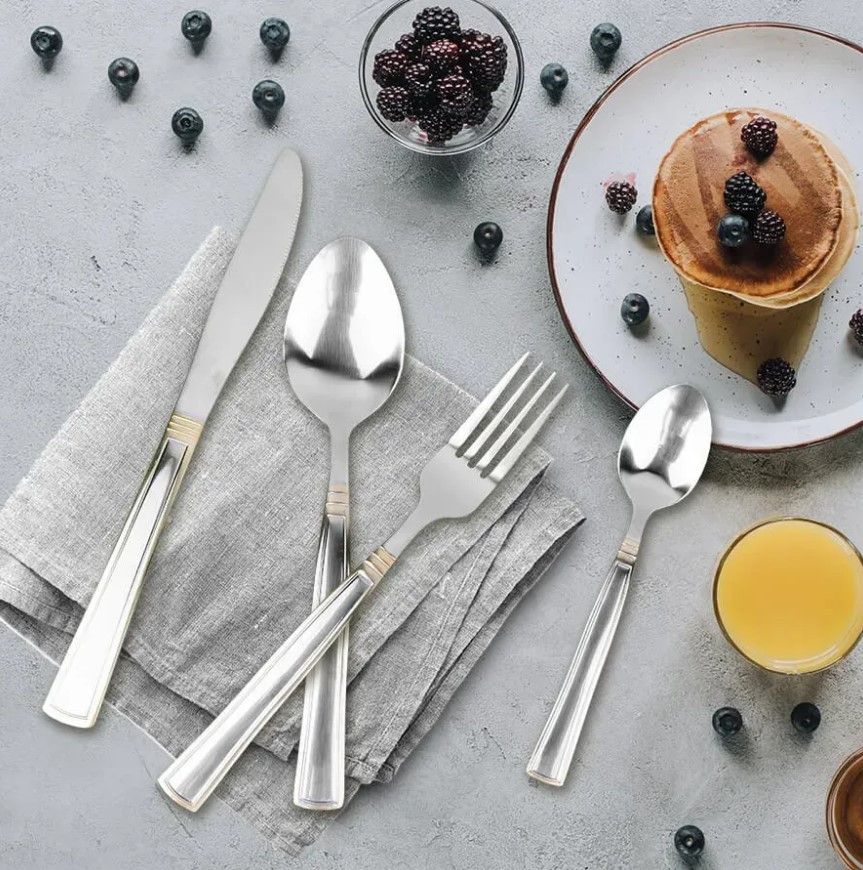 Стильний набір столових приборів Maestro Basic MR1523G на 6 персон 24 предмети, фото 1