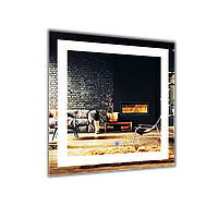 Дзеркало з LED підсвічуванням та сенсорним вивикачем 600 х 600 мм