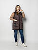 Жилетка жіноча демісезонна великого розміру 48-62 шоколад, фото 2
