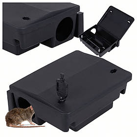 Приманковий контейнер для щурів і мишей з ключем, багаторазова мишоловка 22×18×9,5 см