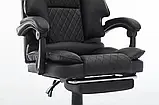 Офісне крісло з екошкіри до 130кг із підставкою для ніг OPTUS Чорне, фото 8
