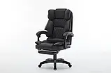 Офісне крісло з екошкіри до 130кг із підставкою для ніг OPTUS Чорне, фото 3