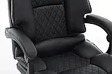 Офісне крісло з екошкіри до 130кг із підставкою для ніг OPTUS Чорне, фото 7