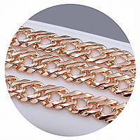 Набір TSATSA. Позолота ЧВ. Ланцюжок 60 см, ширина 7 мм та браслет 19 см, ширина 7 мм.