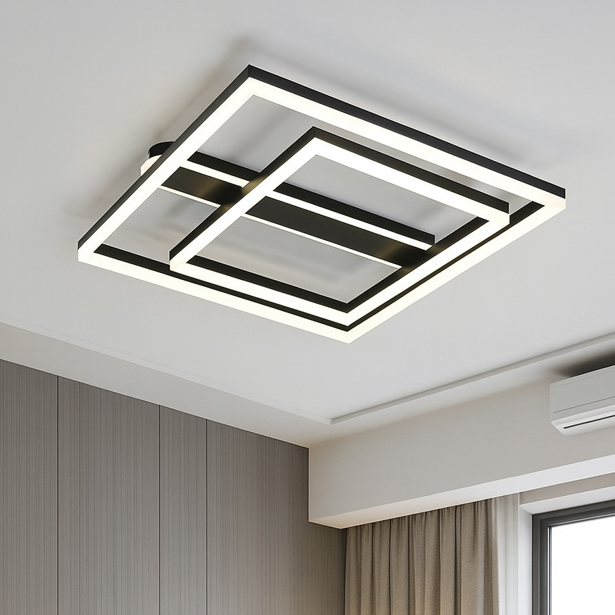 Світлодіодна Led люстра до 20 м² з пультом 50 см (IS QQD3014 BK), фото 1