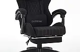 Комп'ютерне крісло з тканини з підставкою для ніг + 2 подушки EXTREME FX, фото 8