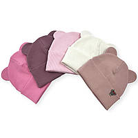 Трикотажна шапочка подвійна для дівчинки із рубчика «Minnie», ОПТ