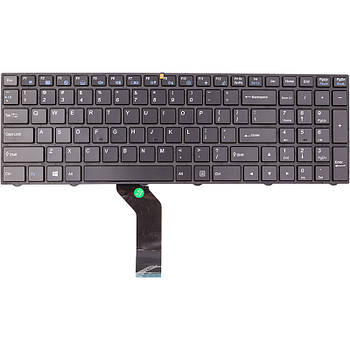 Клавіатура для ноутбука Clevo N850HC чорна, чорний фрейм, підсвічування