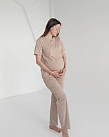 Піжама для вагітних і годуючих мам зі штанами (пісочний), фото 4
