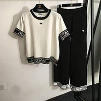 Жіночий костюм Діор, тонкий трикотажний комплект зі штанами