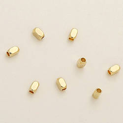 Намистина роздільник Bloc мідна 14К позолота 4х2 мм Ø 1,2 мм 20 шт. Золото світле