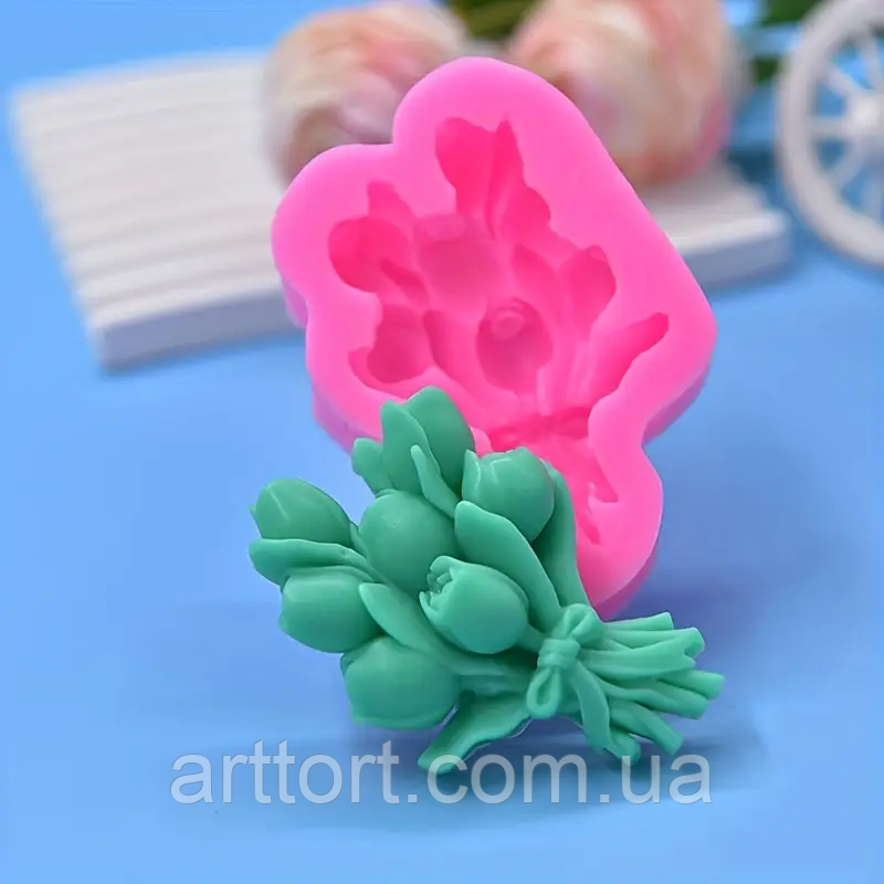 Силіконовий молд Букет тюльпанів 2, фото 1