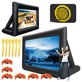 Надувний екран для проєктора 2,4×1,8 м із повітродувкою - для фільмів, заходів та презентацій