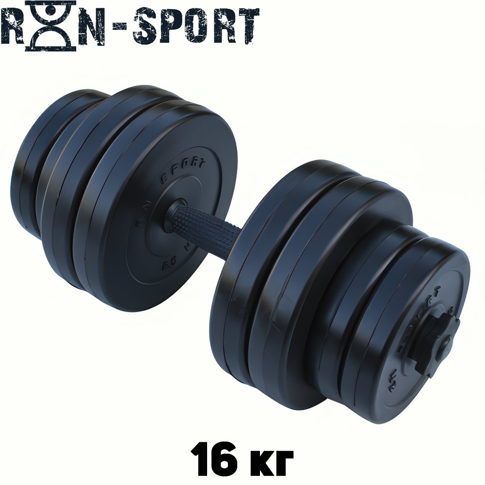 Гантель розбірна композитна домашня гантель пластикова для тренувань RN Sport Dumbbells ABS 16 кг