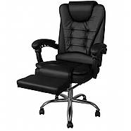 Офісне комп'ютерне крісло з підніжкою Boss Чорне, фото 2