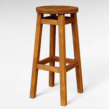 Барний табурет стілець високий круглий ПАБ КОМФОРТ з дерева ВІЛЬХА для кафе кухні пабу 75 см