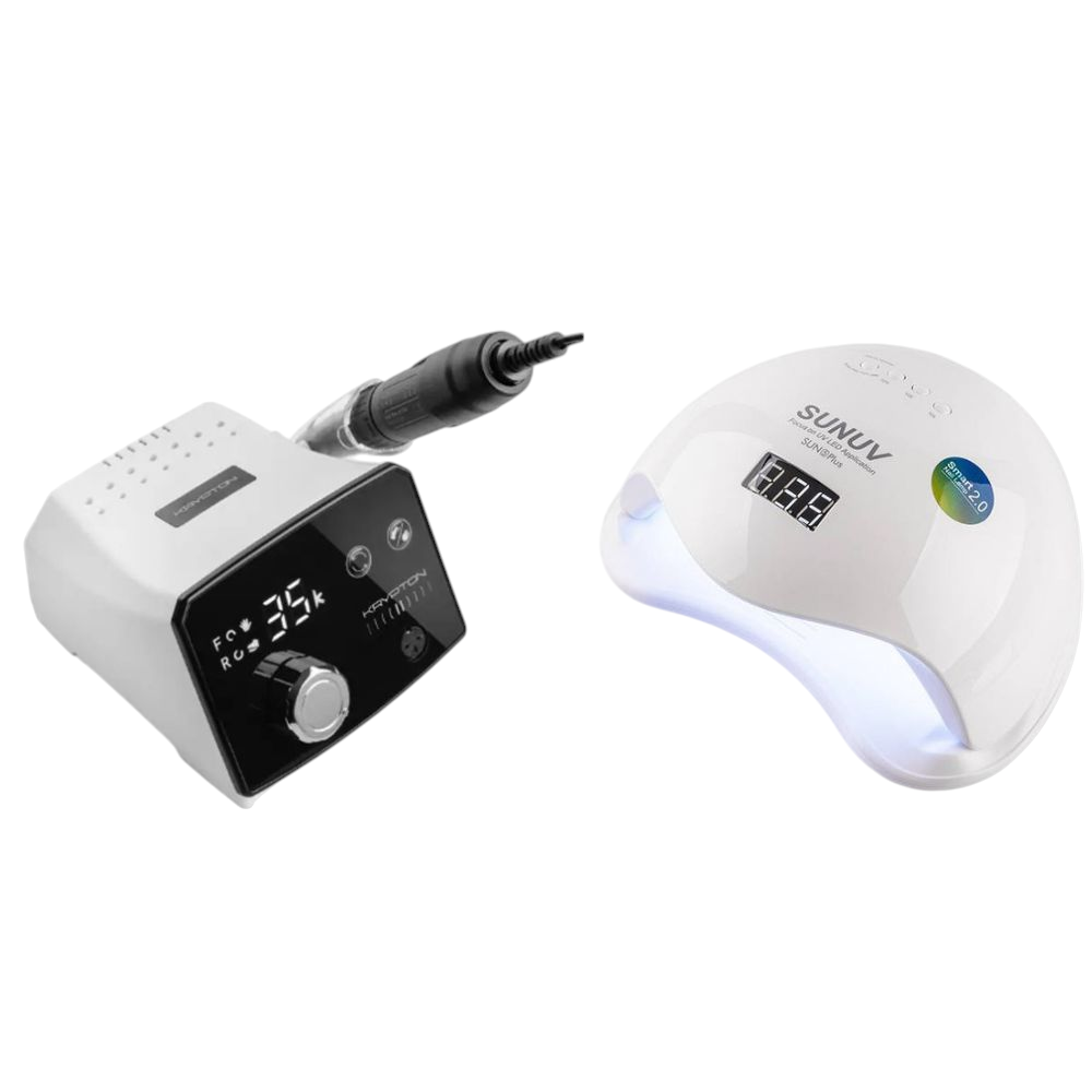 Професійний набір для манікюру та педикюру: лампа Sun 5 plus + фрезер KRYPTON II XPS-350