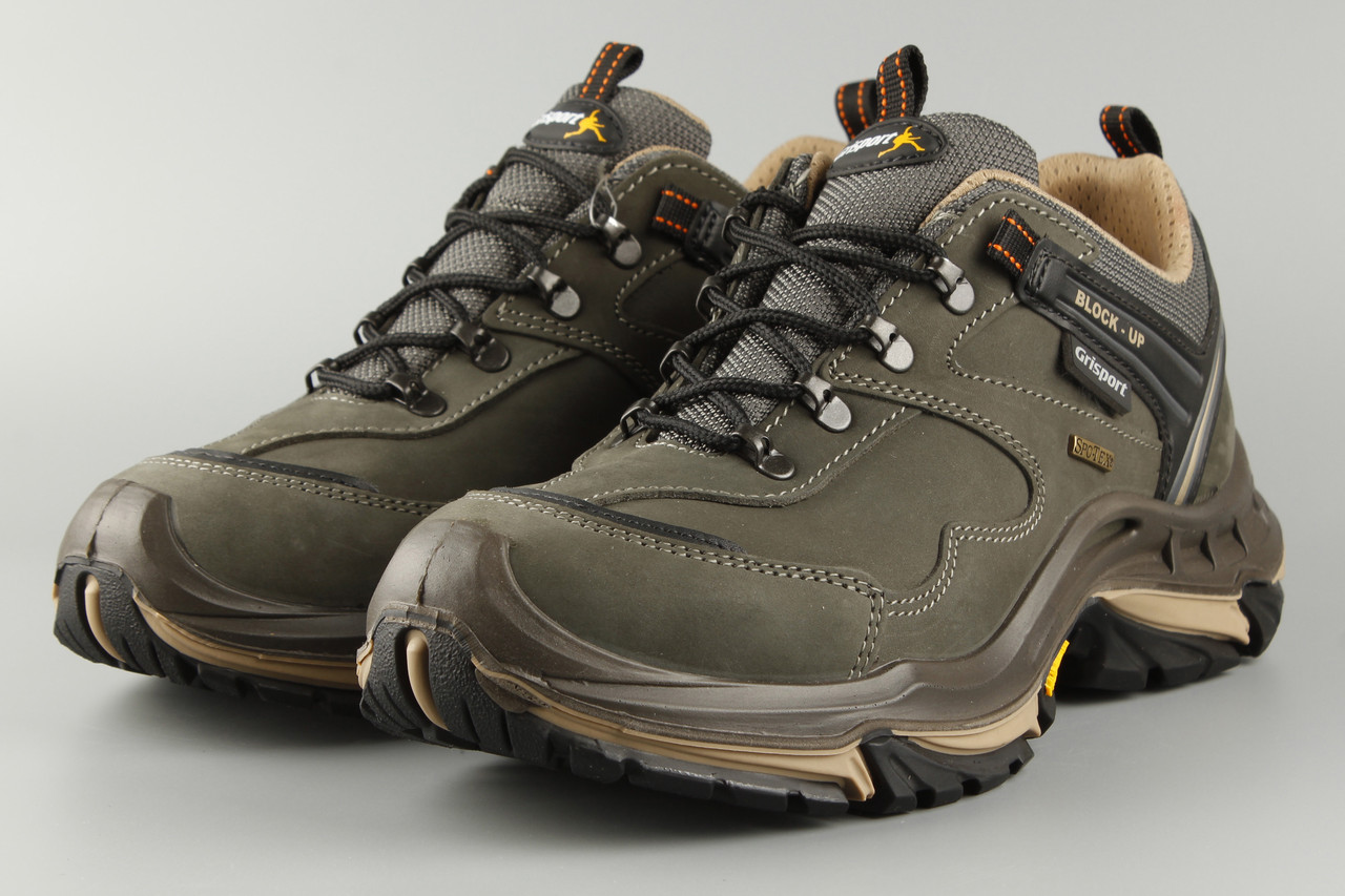 Кросівки напівчеревики чоловічі шкіряні хакі з мембраною термо Grisport 11919N76tn Гриспорт Розміри 41 42 43 44 45