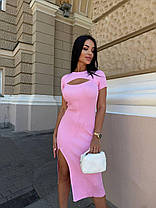 Жіноча сукня по фігурі літня машинна вʼязка Smmk9461, фото 5