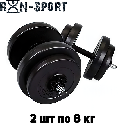 Гантелі розбірні композитні домашні гантелі пластикові для тренувань RN Sport Dumbbells ABS 2 шт по 8 кг, фото 1