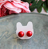 Сережки гвоздики "Червона перліна"