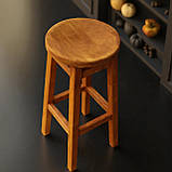 Стілець ПАБ Табурет Комфорт Високий Барний Дерев'яний з дерева Вільха Для Барної стійки, Кав'ярні 75 см, фото 2