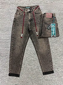 Жіночі сірі джинси МОМ з високою посадкою