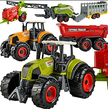 Набір іграшкової фермерської техніки для дитини 6 автомобілів Kruzzel 23436
