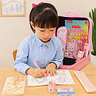 Шкільний набір канцтоварів у валізі, Рожевий / Набір першокласника / Набір канцелярії для дітей, фото 2