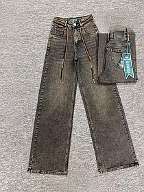 Жіночі сірі джинси широкі палацо