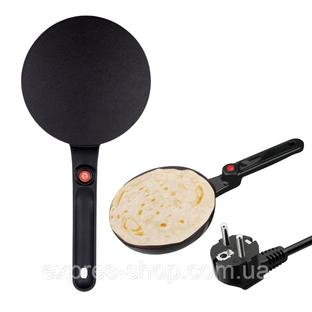 Електрична млинниця 600Вт, 20 см, від мережі, Domotec MS 5209B / Електрична сковорода для млинців, фото 1