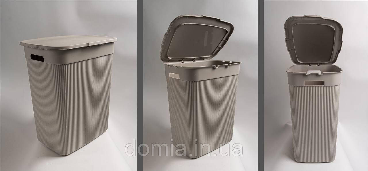 Кошик для білизни з кришкою з ручками 40 л.  ELIF PLASTIK UN-319, фото 1