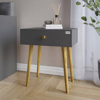 Тумба приліжкова LION Хьюге-4 Антрацит (LION-041011) ТОП